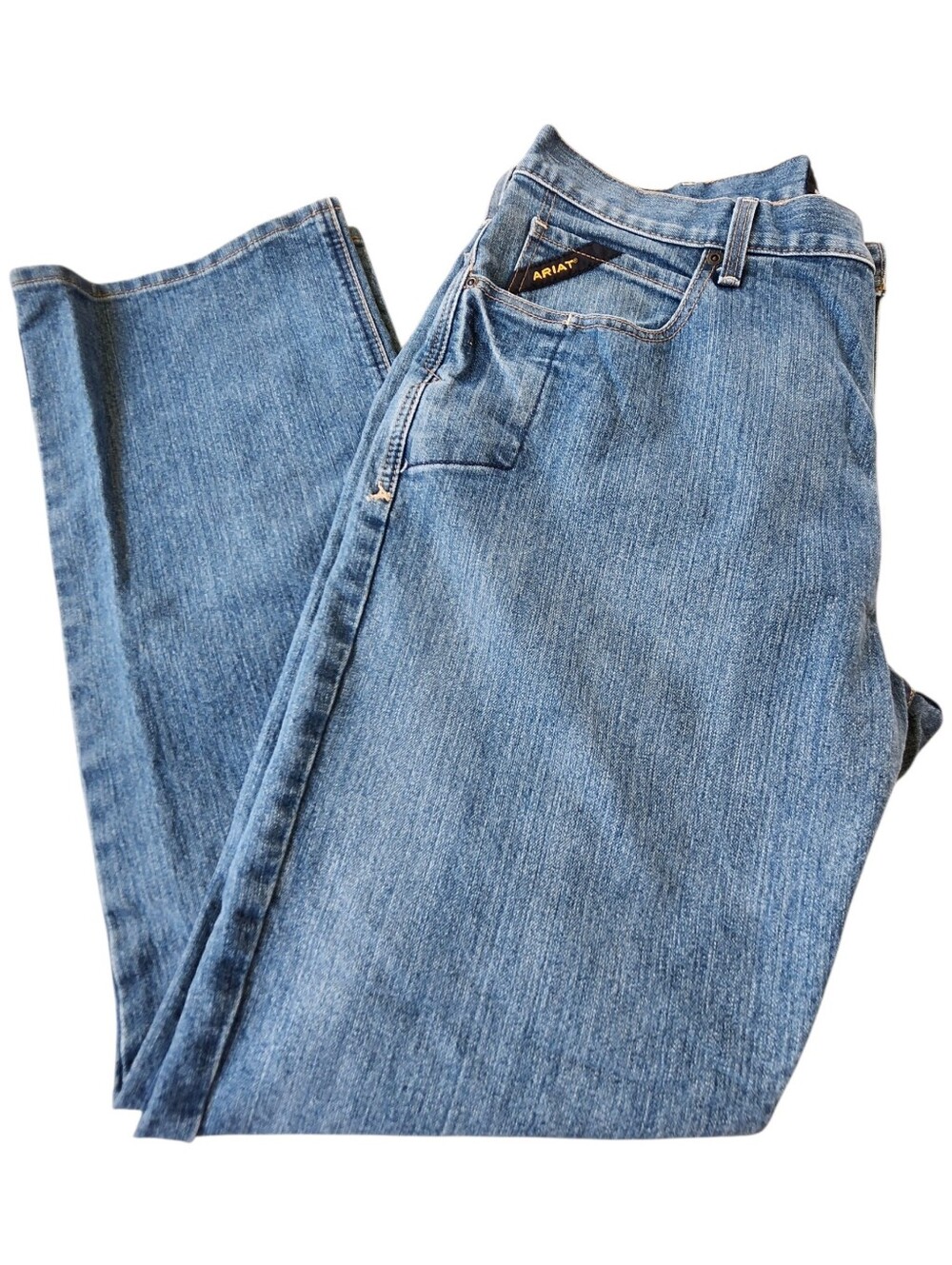 Ariat Rebar M4 Relaxed Fit Bootcut Medium Wash Blue Jeans. Sz. 38x34